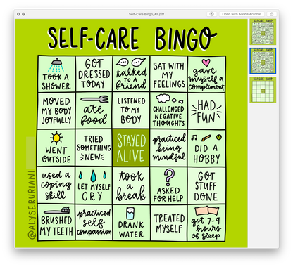 Self Care Bingo: Digital Download