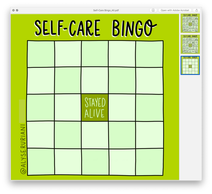 Self Care Bingo: Digital Download